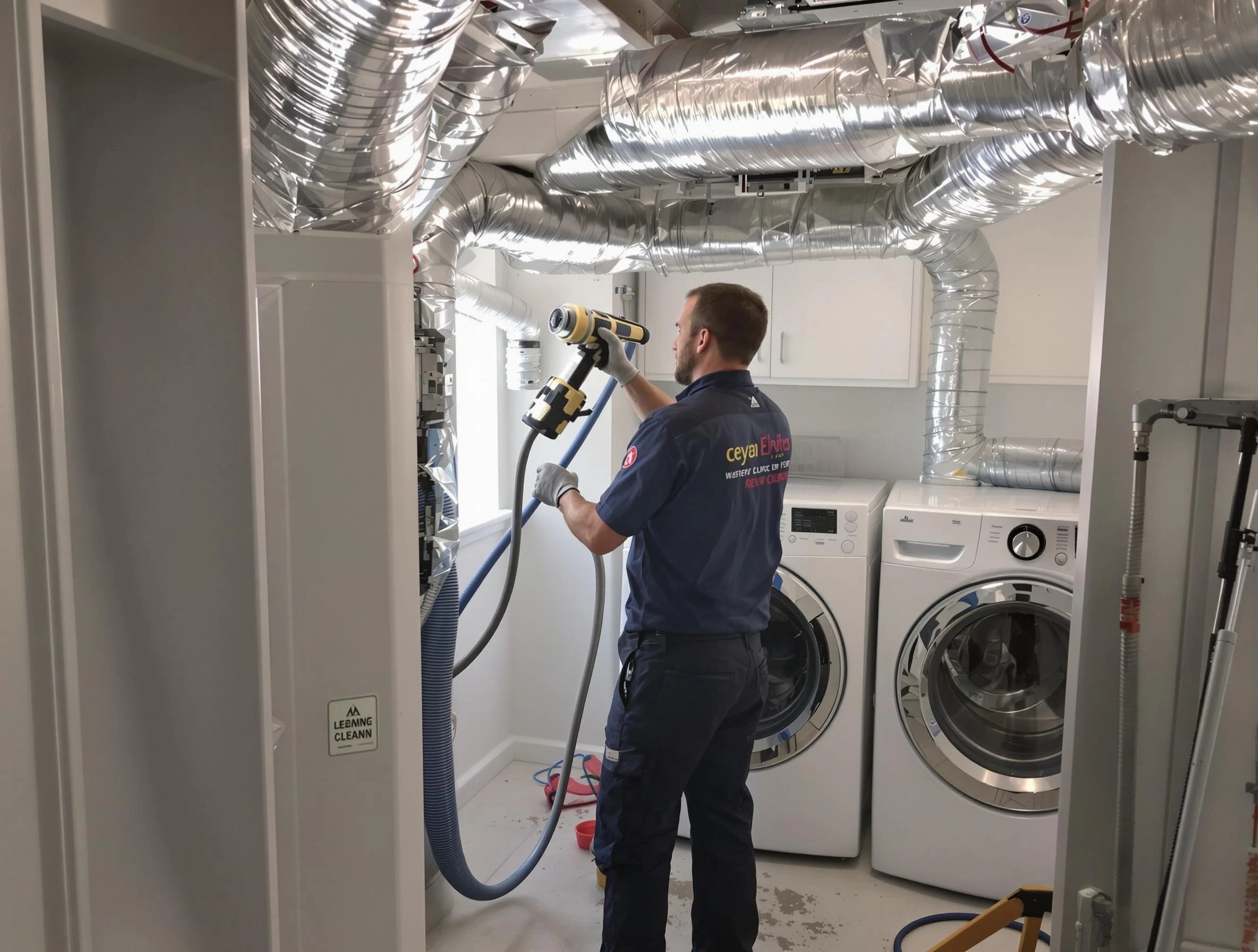 New Bedford Dryer Vent Cleaning specialist using advanced equipment for thorough duct cleaning in New Bedford